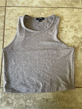 Zobha Light Heather Gray Cropped Tank